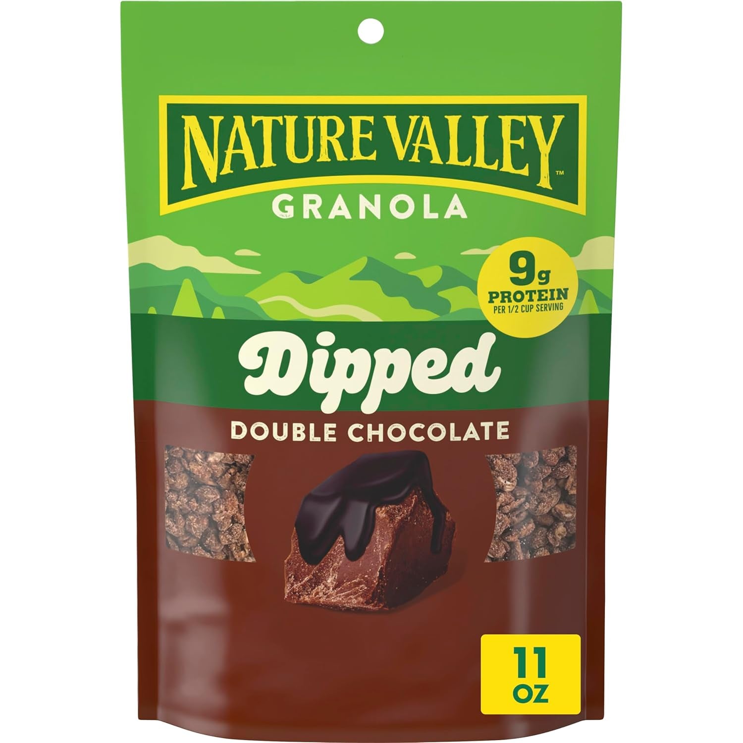 Granola, Dipped Double Chocolate, 9G Protein, Made with Whole Grain, 11 Oz