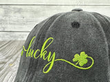 Embroidered Lucky Baseball Hat for Women Men, Gift, Irish Clover Hat Ireland Dad Hat