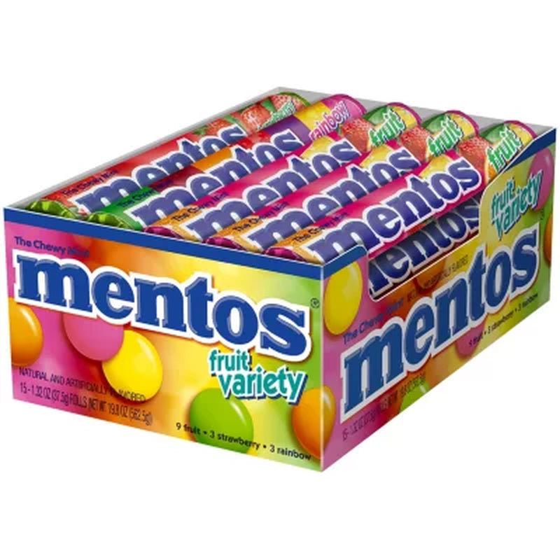 Mentos Fruit Variety, 1.32 Oz., 15 Pk.