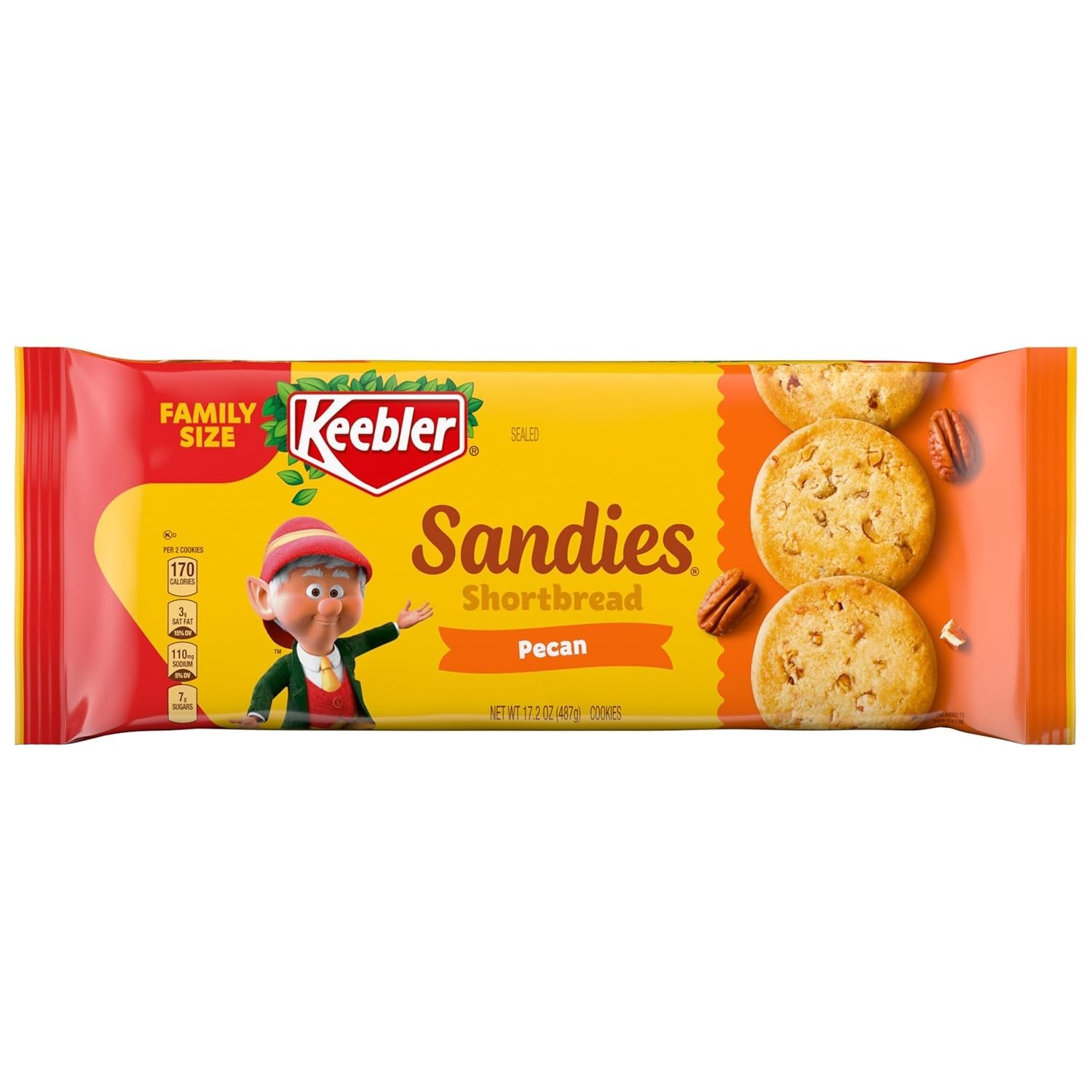 Sandies Shortbread Cookies, Pecan, Family Size, 17.2 Oz