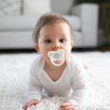 Happypaci 100% Silicone Baby Pacifier, Contoured One-Piece Design, White, Blue, Light Blue, 0-6M, Bpa-Free, 3 Pack