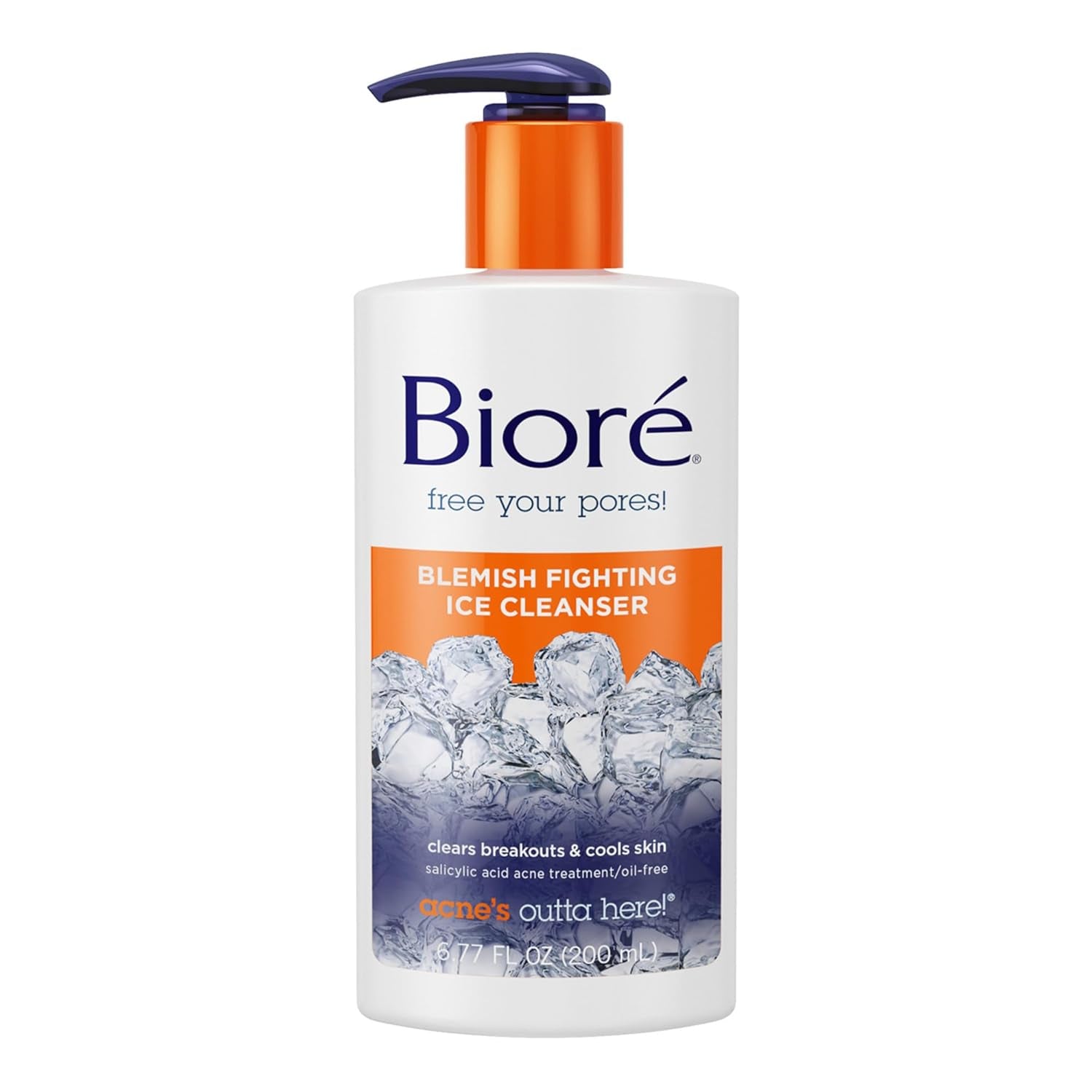Blemish Fighting Ice Cleanser Face Wash with Salicylic Acid, Clears and Helps Prevent Acne Breakouts, Cools & Refreshes Skin, Oil Free, 6.77 Oz