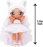 Sweetest Gems™ April Sparkles 7.5" Fashion Doll Diamond Birthstone Inspired with White Hair, Ruffle Satin Dress & Brush, Poseable, Great Toy Gift Girls Boys Ages 5 6 7 8+ Years
