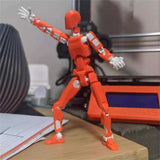 3D Printed Multi-Jointed Movable Robot, Robot Toys with Full Articulation for Stop Motion Animation, Action Figures Dummy Desktop Decorations for Action Figures Toys Gifts Game (Red)