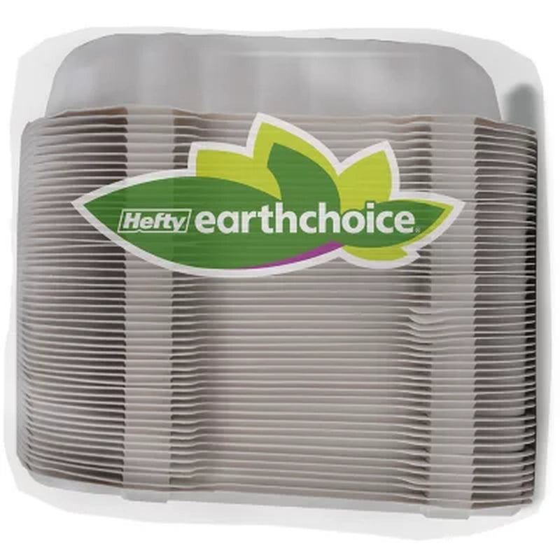 Hefty Earthchoice 3-Compartment Hinged Lid Containers, 9", 50 Ct.