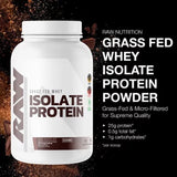 RAW 25G Grass Fed Whey Isolate Protein Powder, Dark Chocolate, 1.97 Lbs.