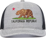 California Republic Bear Trucker Hat for Men & Women, Embroidered Cali Flag Baseball Cap, Embroidery Snapback Cotton Dad Hat