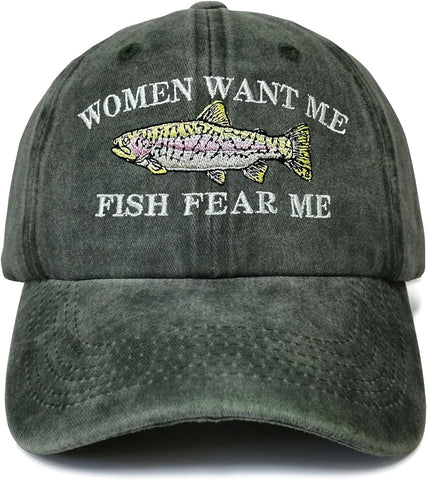 Embroidered Baseball Fishing Hats for Men Women