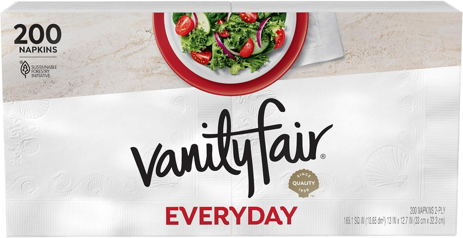 Everyday Paper Napkins, 200 Count, Disposable Napkins Made Soft and Smooth for Everyday Meals