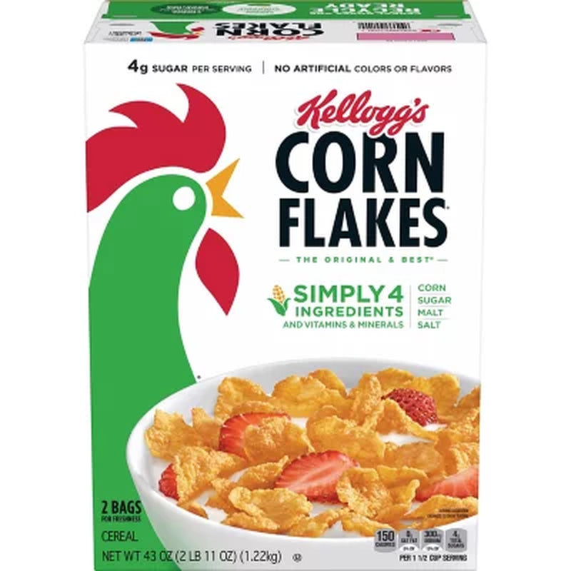 Kellogg'S Corn Flakes Breakfast Cereal 43 Oz.