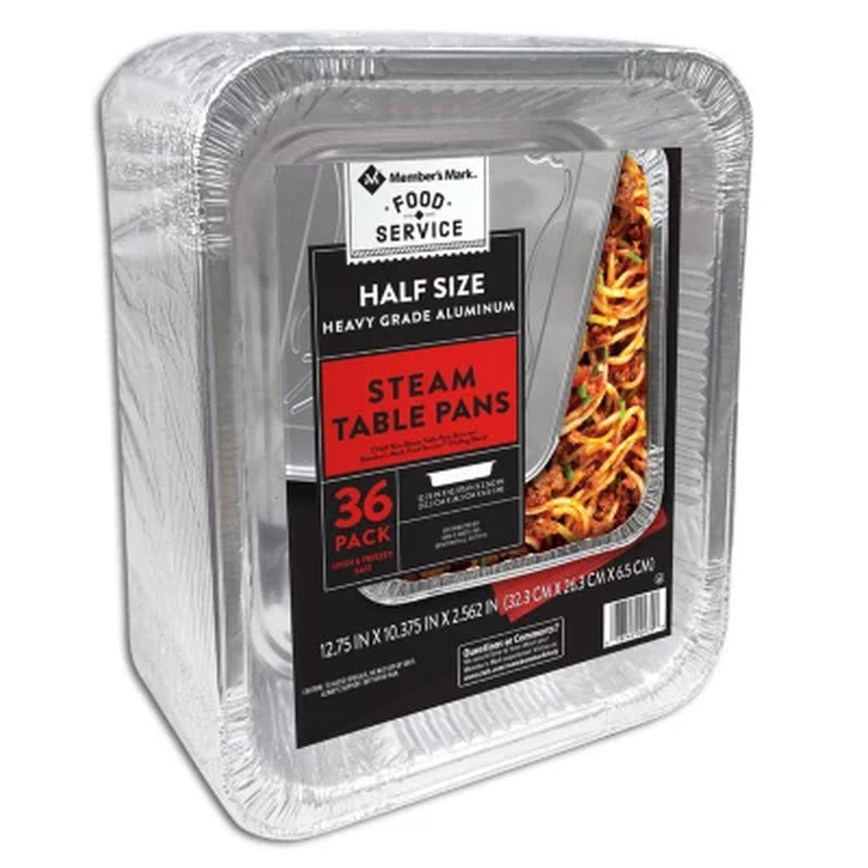 Member'S Mark Half Size Aluminum Steam Table Pans, 36 Ct.