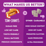 Sugar Free Candy Soft Caramels Individually Wrapped - Sea Salt & Vanilla - Low Net Carb Zero Sugar Candy with Xylitol & Maltitol (Chocolate Caramel) Keto Candy 1 Pack