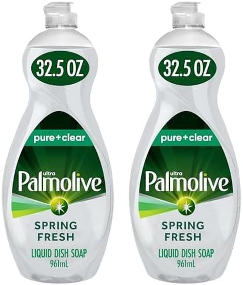 Ultra Pure + Clear Liquid Dish Soap, Spring Fresh Scent, 32.5 Fluid Ounce (Pack of 2)