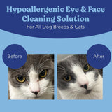 Gentle Tear Stain & Pet Eye Wipes for All Dogs & Cats Textured Grooming Wipes Remove Discharge & Mucus, Reduce Tear Stains, Hypoallergenic with Aloe & Chamomile, 100Ct