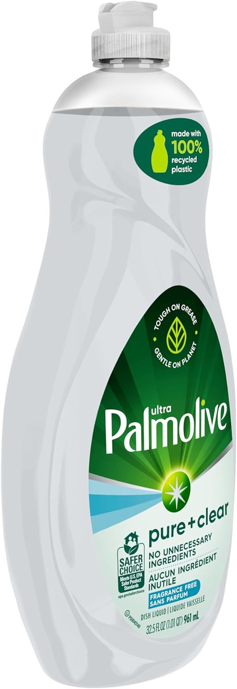 Ultra Dishwashing Liquid Dish Soap, Pure + Clear Fragrance Free - 32.5 Fluid Ounce (Packaging May Vary)