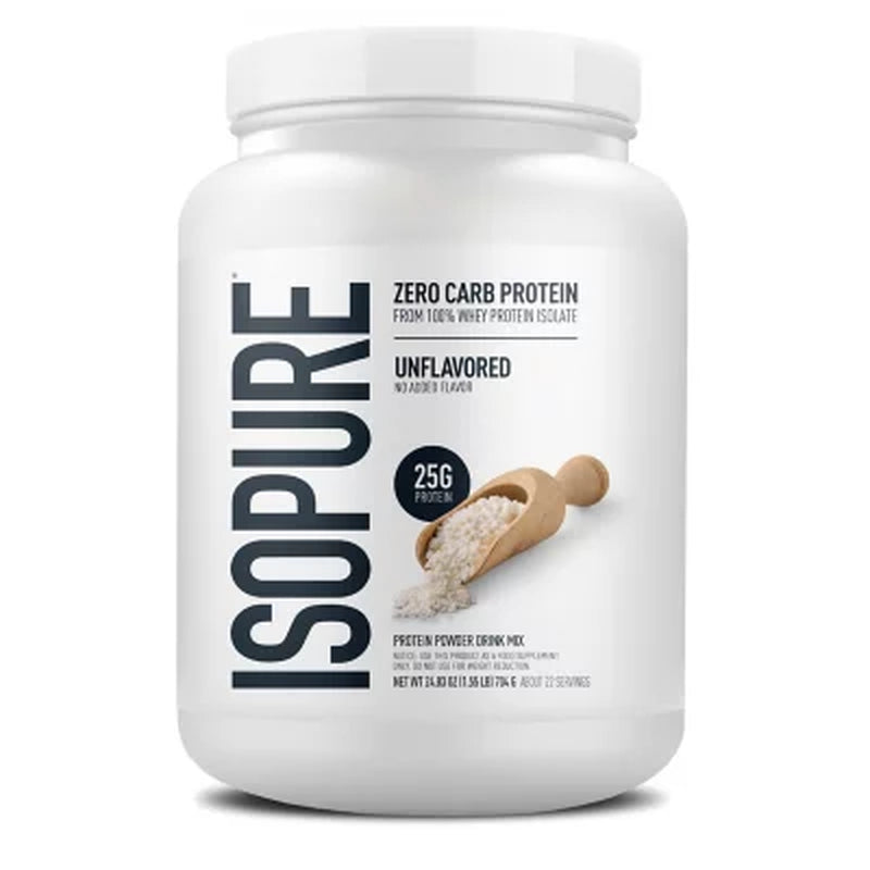 ISOPURE Whey Protein Isolate, Unflavored, 1.55 Lbs.