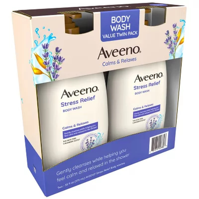 Aveeno Stress Relief Body Wash, 33 Fl. Oz., 2 Pk.