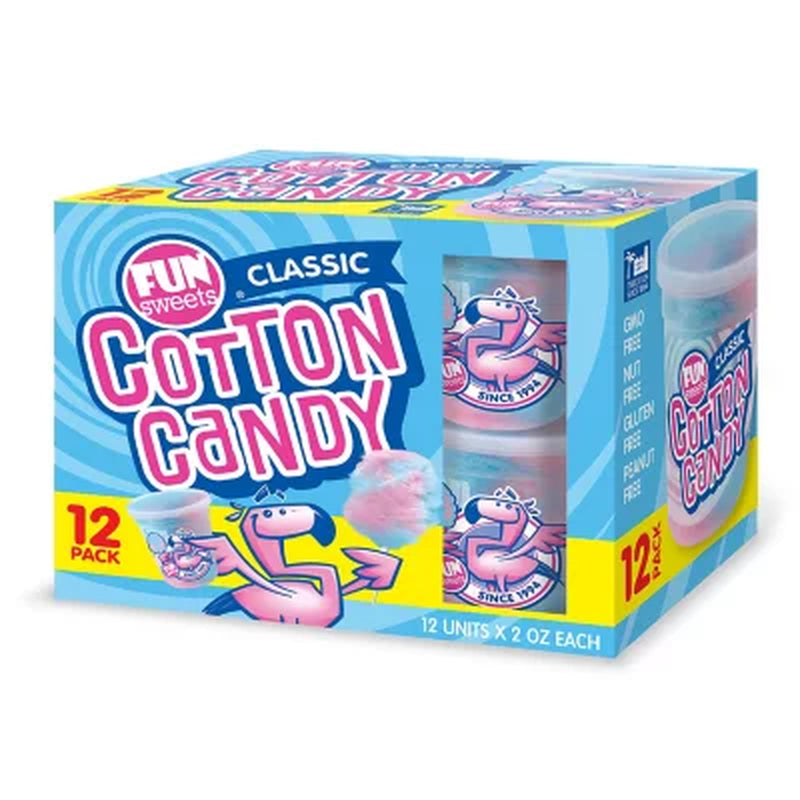 Fun Sweets Cotton Candy, 2 Oz., 12 Pk.