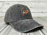 Embroidered Maryland State Flag Crab Shaped Hat for Kids Women Men, Washed Black Adjustable Trucker Hat Cotton Embroidery Dad Hat