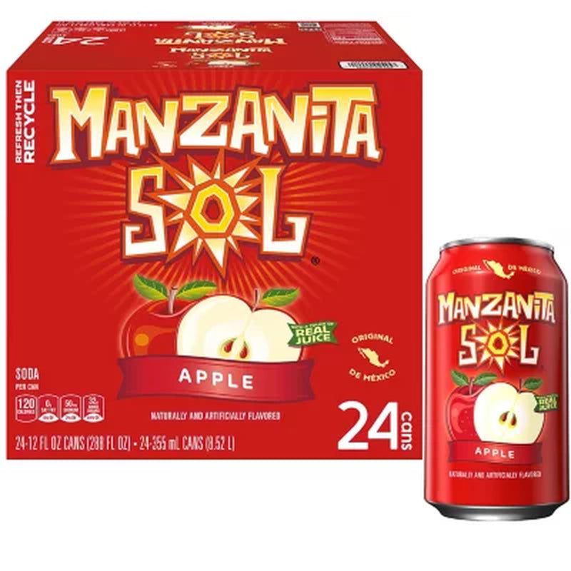 Manzanita Sol Soda Apple 12 Fl. Oz., 24 Pk.