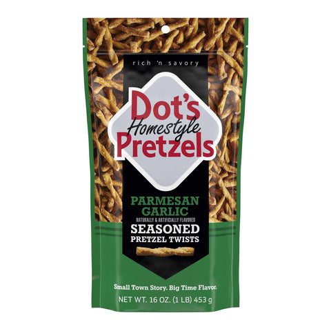 Dot'S Pretzels Parmesan Garlic Seasoned Pretzel Twist Snack, 16Oz Grocery Sized Bag