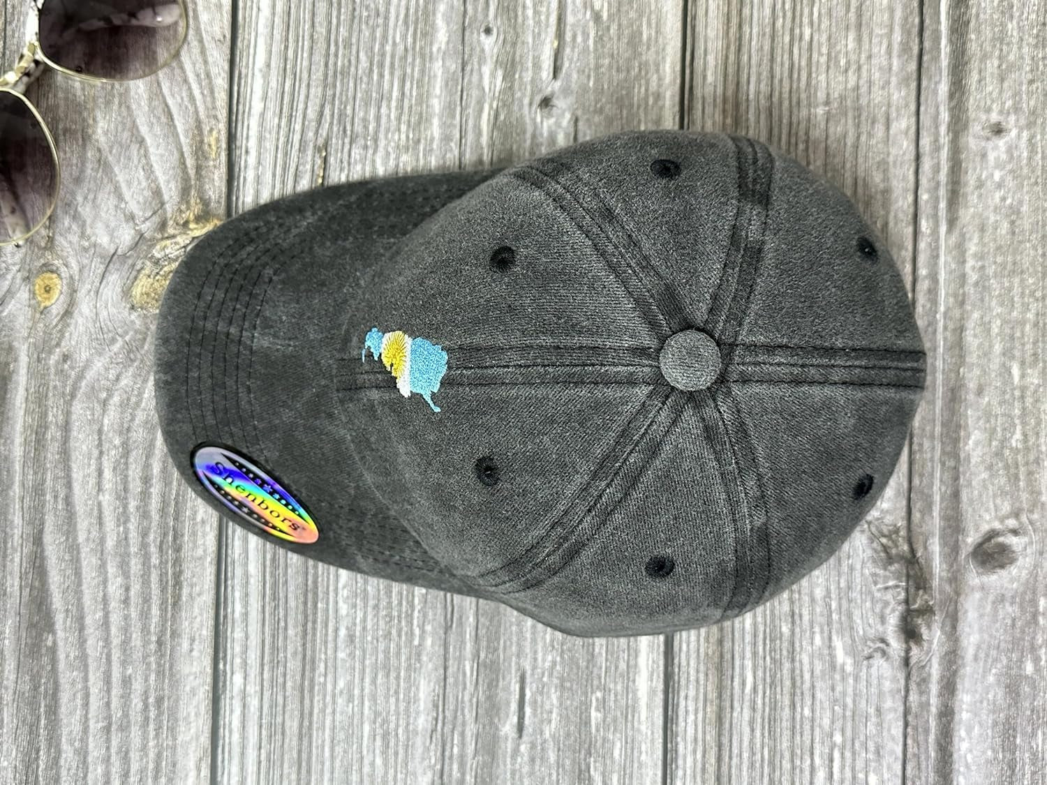 Embroidered Argentina Flag Hat for Men Women Kids, Washed Black Snapback Trucker Hat Baseball Cap Adjustable Dad Hats Unisex