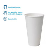 Dixie Perfectouch White Insulated Paper Cups, Various Sizes