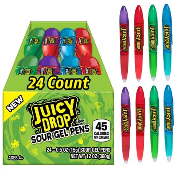 Juicy Drop Sour Gel Pens Candy, 24 Ct.
