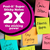 Super Sticky Notes, 3X3 In, 3 Pads, 2X the Sticking Power, Supernova Neons, Bright Colors, Recyclable (3321-SSMIA)