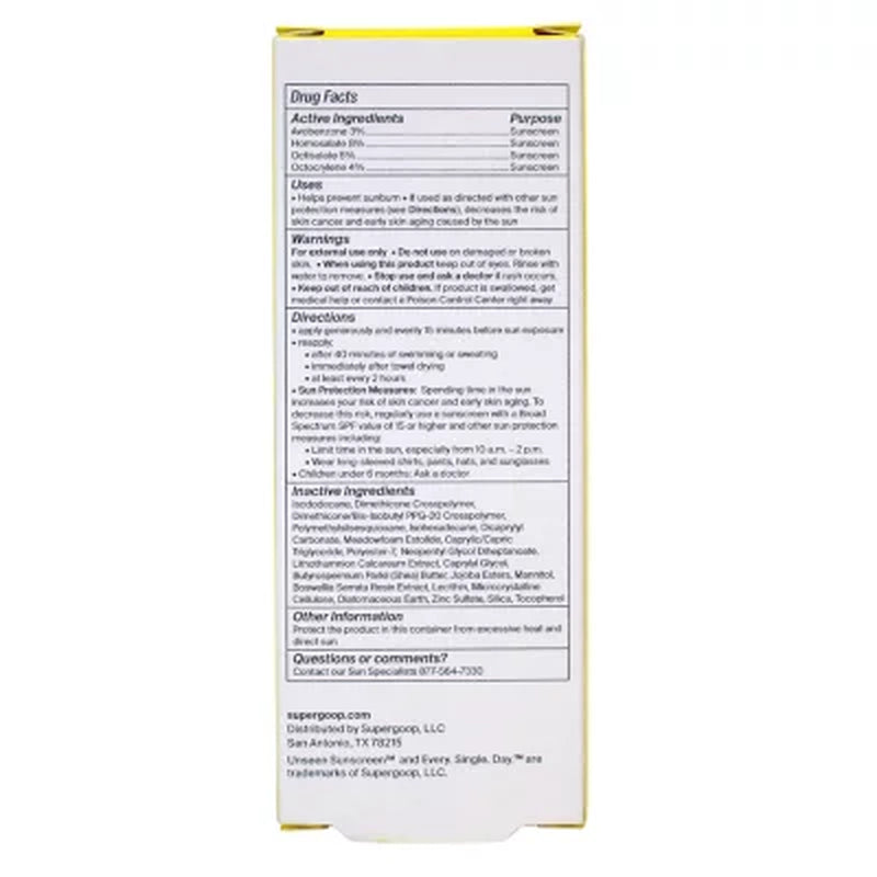 Supergoop Unseen Sunscreen, SPF 40, 1.7 Oz.