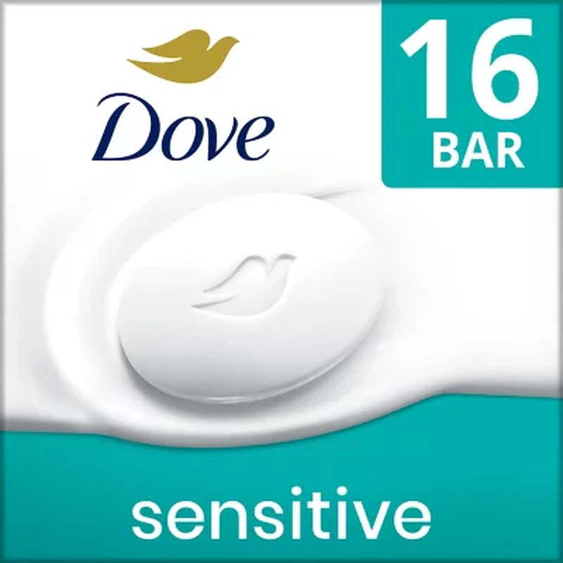 Dove Beauty Bar Soap, Sensitive Skin, 3.75 Oz., 16 Ct.