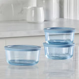Pyrex Simply Store Tinted 12-Piece Glass Food Storage Container Set, Green & Blue