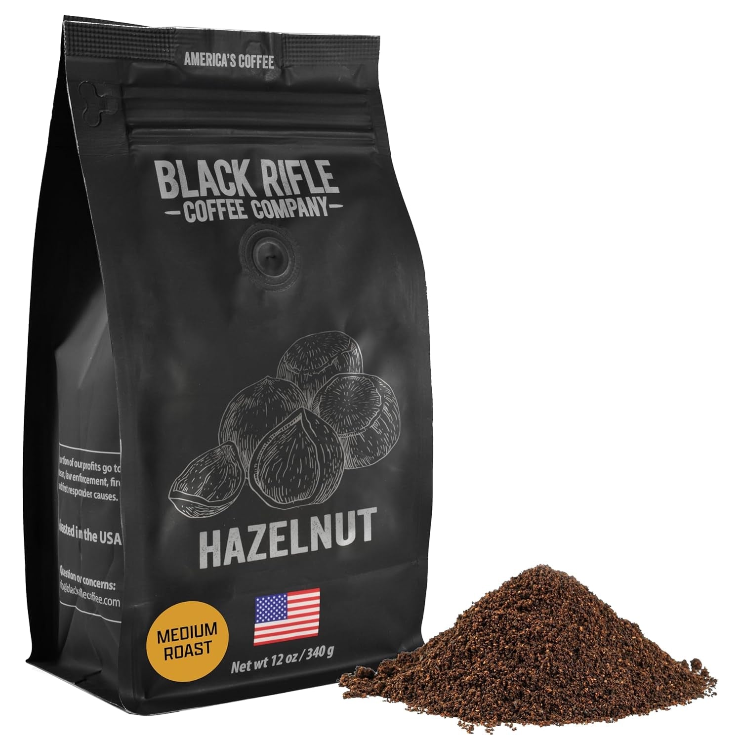 Hazelnut, Flavored Medium Roast Ground Coffee, 12 OZ Bag
