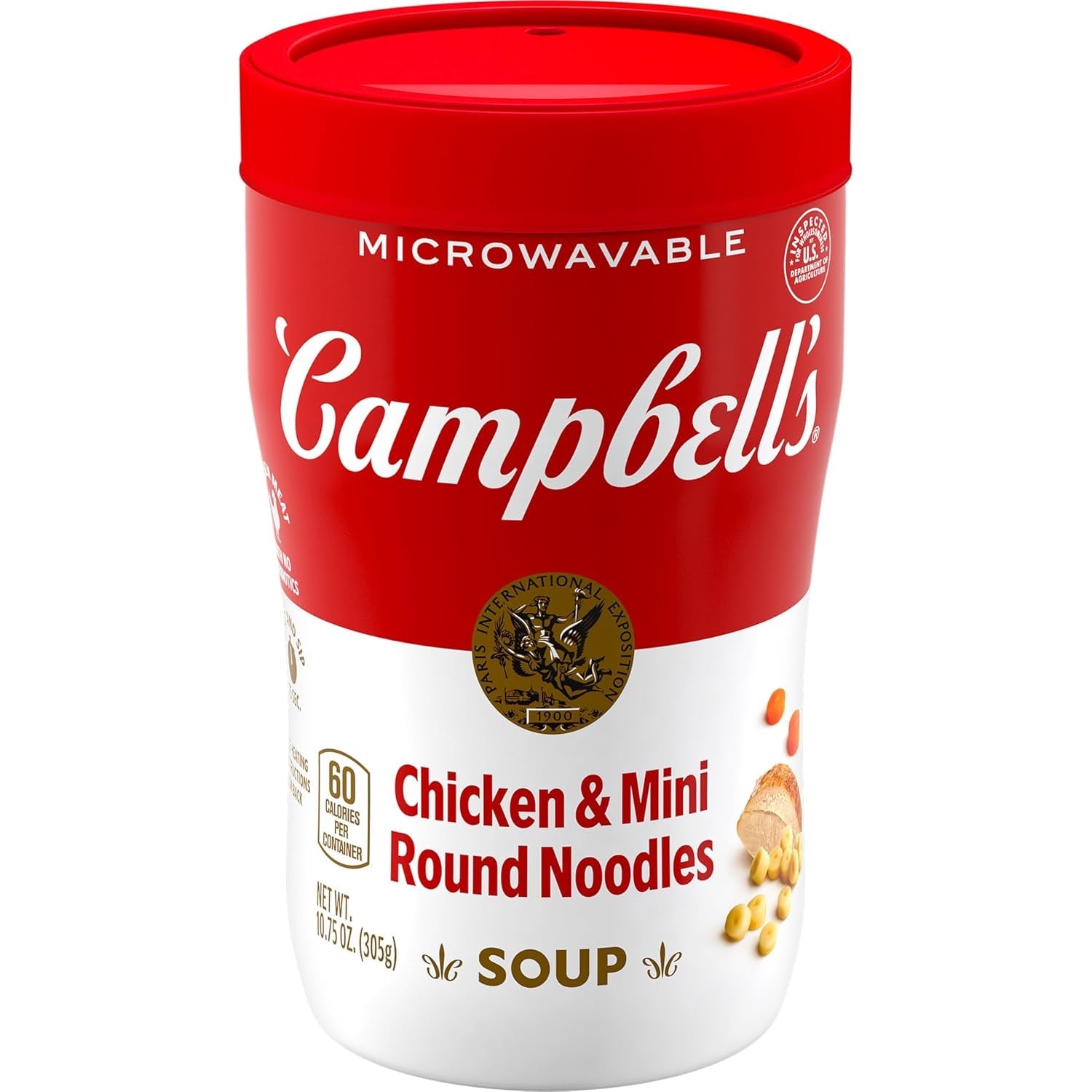 Sipping Soup, Chicken & Mini round Noodle Soup, 10.75 Oz Microwavable Cup