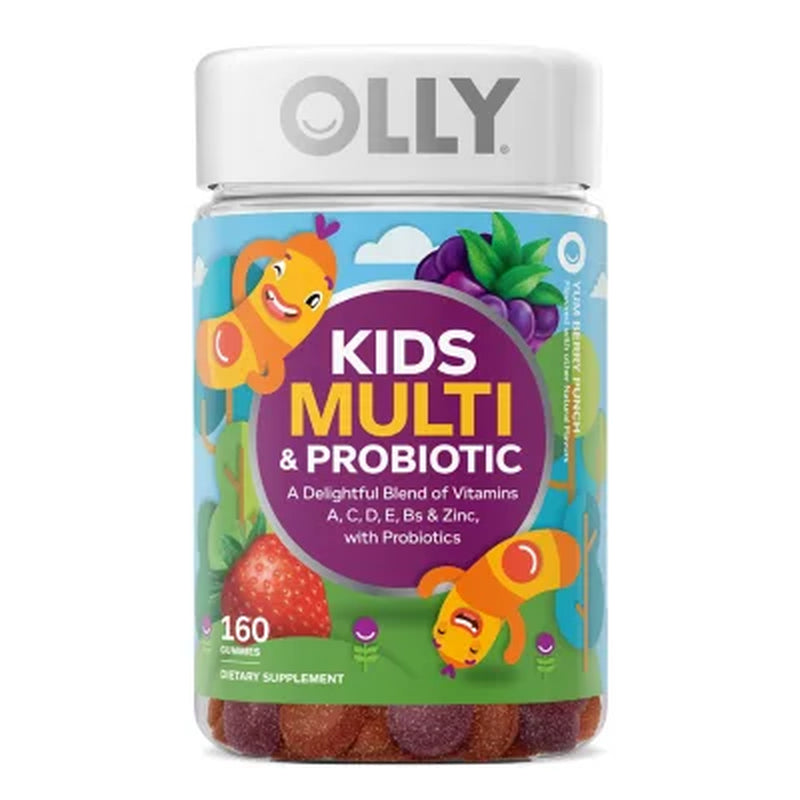 OLLY Kids Multivitamin + Probiotic Gummy, Berry, 160 Ct.