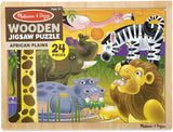 African Plains Safari Wooden Jigsaw Puzzle with Storage Tray (24 Pcs)