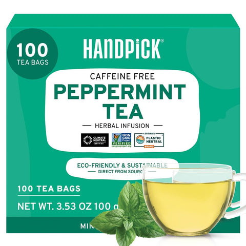 , Peppermint Tea, Eco-Conscious Tea Bags - 100 Count | Caffeine Free, Non-Gmo | Minty, Fresh & Cool Flavor | Direct from Source