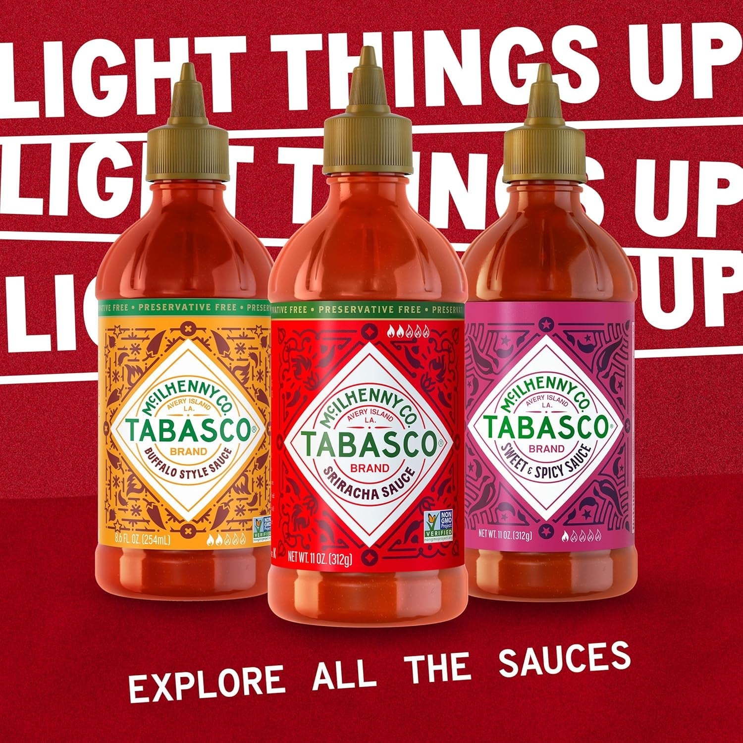 Brand Sriracha Sauce, Medium Hot Sauce, Easy-To-Squeeze Bottle, Thai-Style with Louisiana Twist, Rich & Bold Flavor, Great on Stir-Fry, Teriyaki, & More, 11 Oz (Pack of 1)