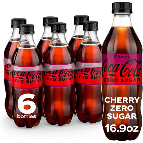 Sugar Cherry Diet Soda Soft Drink, 16.9 Fl Oz, 6 Pack
