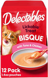 Delectables Bisque Lickable Wet Cat Treats - Tuna & Chicken, 1.4 Oz (Pack of 12)
