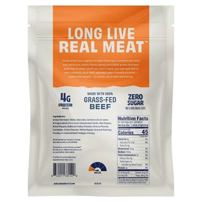 Country Archer Original Mini Beef Sticks, 0.5 Oz, 24 Pk.