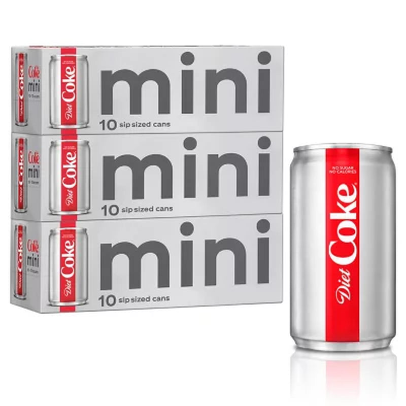 Diet Coke Soda Mini Cans, 7.5 Fl. Oz., 30 Pk.