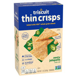 Thin Crisps Zesty Jalapeno Whole Grain Wheat Crackers, Lunch Snacks, Snack Crackers, 7.1 Oz