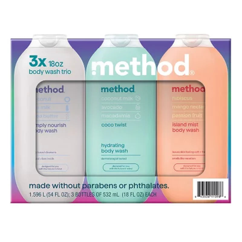 Method Experiential Body Wash Trio, 18 Fl. Oz., 3 Pk.