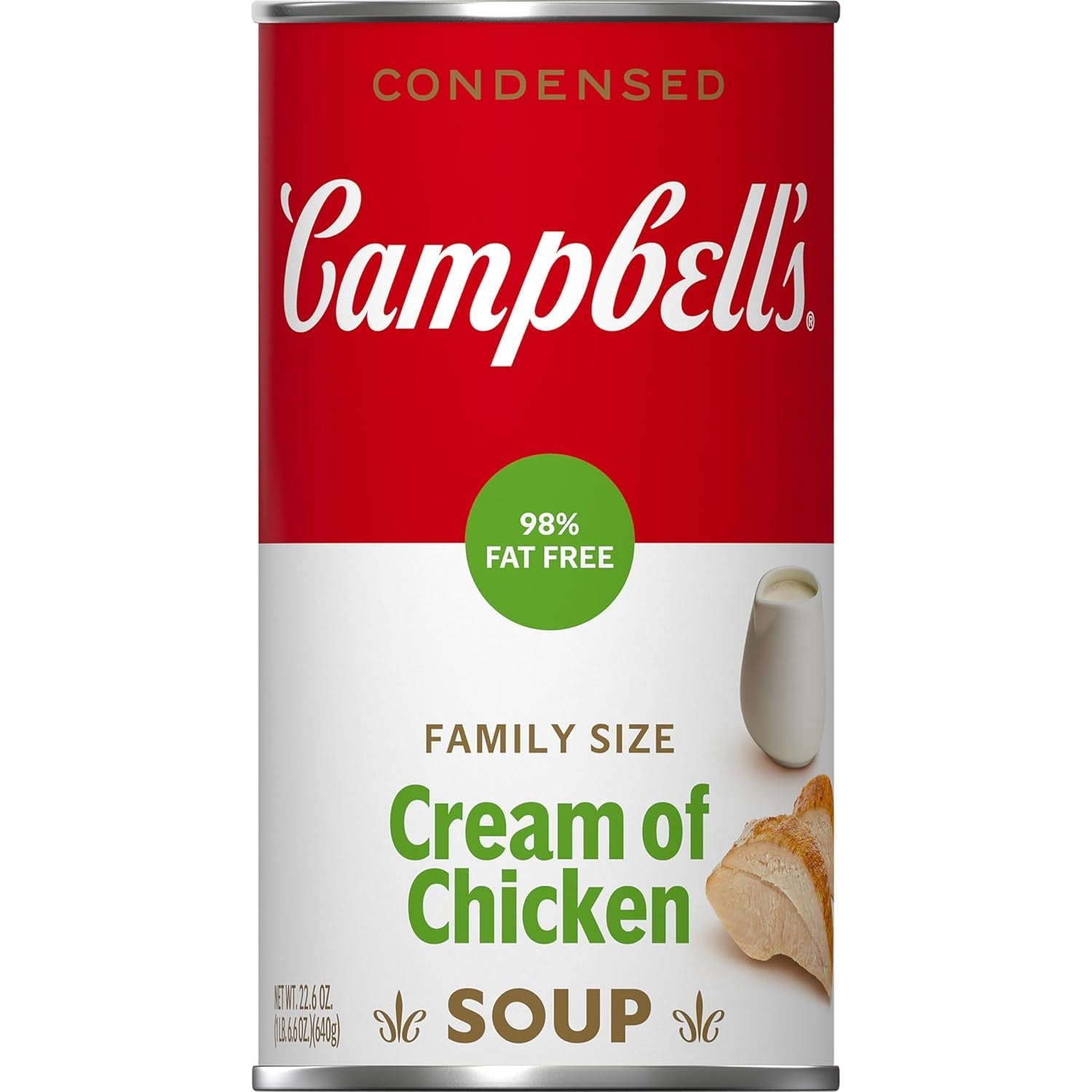 Condensed 98% Fat Free Cream of Chicken Soup, 22.6 Oz Family Size Can