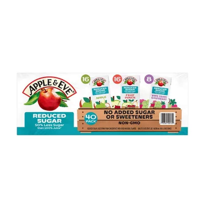 Apple & Eve Juice Reduced Sugar Variety Pack, 6.75 Fl. Oz., 40 Pk.