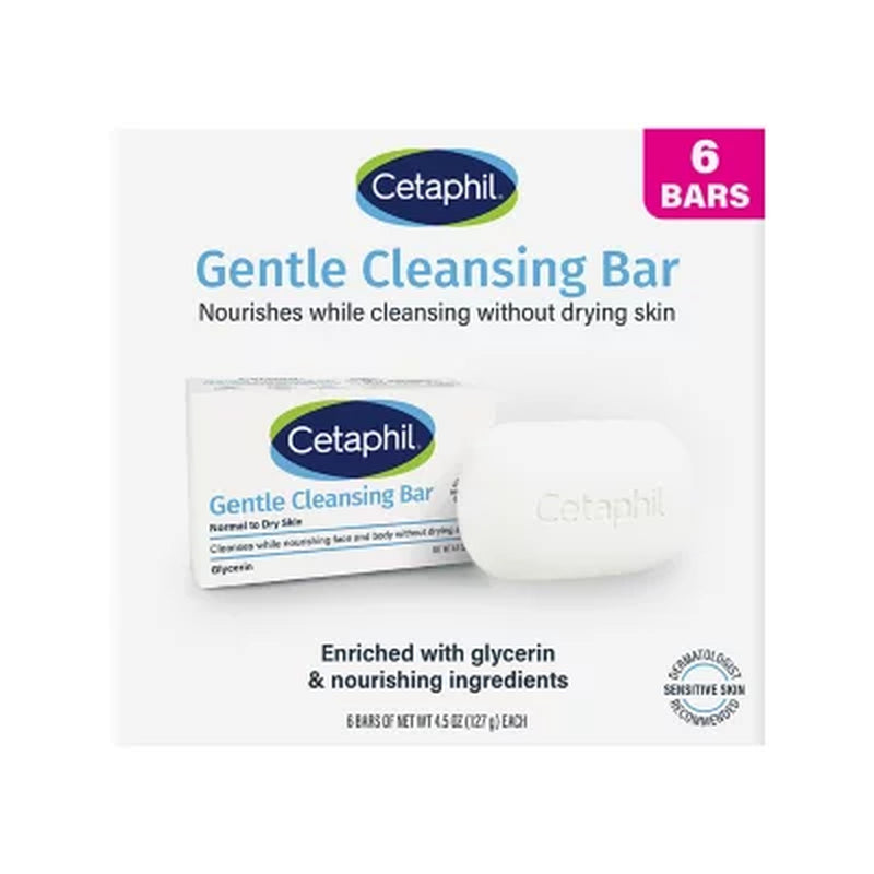 Cetaphil Gentle Cleansing Bar, 4.5 Oz., 6 Ct.