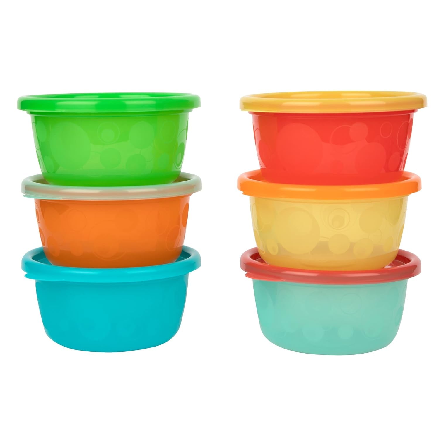 Take & Toss Toddler Bowls Set - Reusable Toddler Snack Cups - Toddler and Baby Snack Containers with Snap on Lids - Ages 9 Months and up - 8 Oz - 6 Count