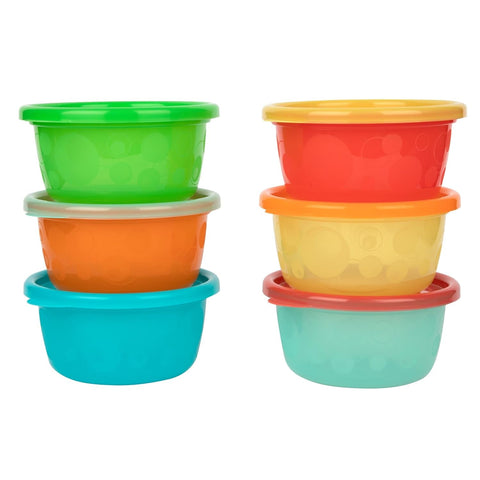Take & Toss Toddler Bowls Set - Reusable Toddler Snack Cups - Toddler and Baby Snack Containers with Snap on Lids - Ages 9 Months and up - 8 Oz - 6 Count