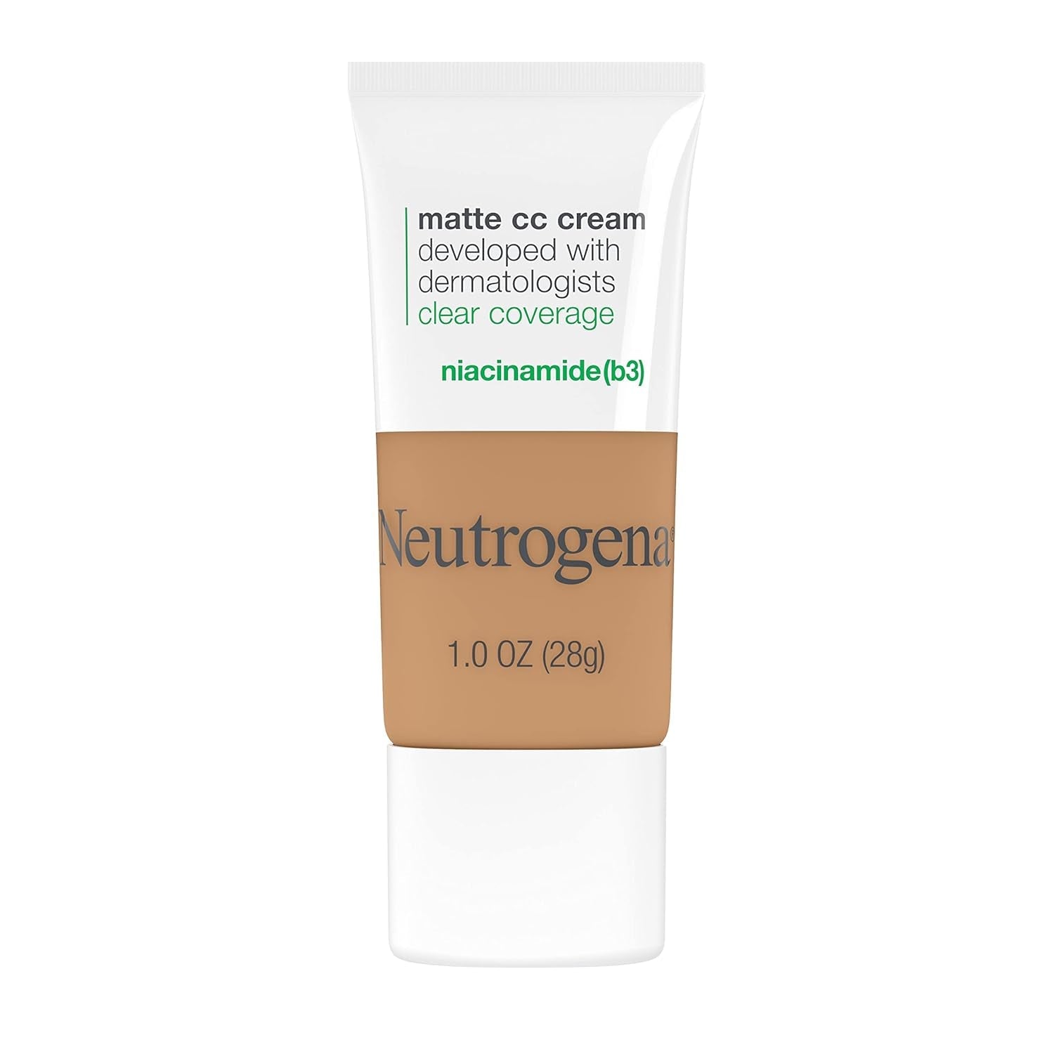 Clear Coverage Flawless Matte CC Cream, Full-Coverage Color Correcting Cream Face Makeup with Niacinamide (B3), Hypoallergenic, Oil Free &-Fragrance Free, Butterscotch, 1 Oz